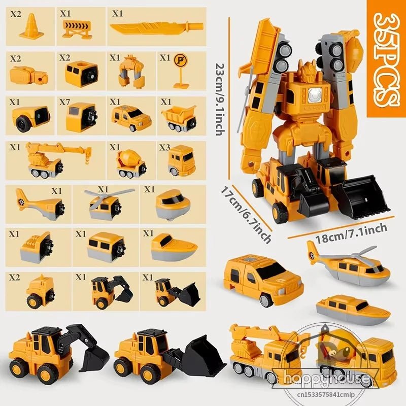 Transforming Robot Car Toy - Magnetic Blocks for Kids - silverfoxgoods